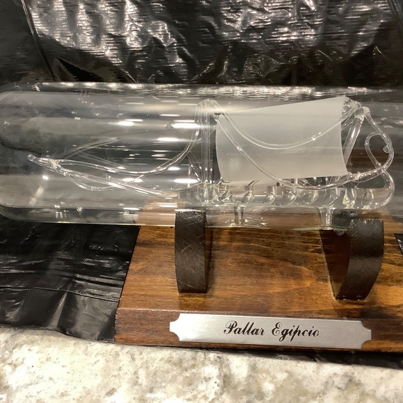 Hand Blown Mayflower Glass Collection Ship in a Bottle Pillar Egipcio - Picture 5 of 5